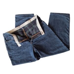 Lands End Flannel Lined Straight Leg Relaxed Jeans Cotton Work Outdoors Gorpcore